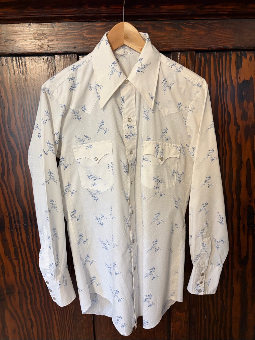Men's White Floral Western Shirt